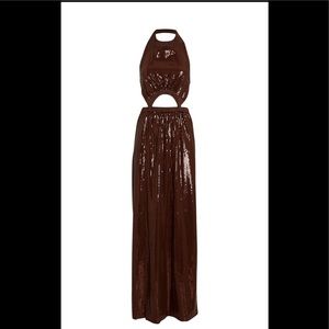 STAUD size medium 
Katharine Cut-out Sequin Dress
Color: Brown